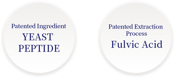 Patented Ingredient:Yeast Peptide／Extracted by a patented method:Fulvic Acid