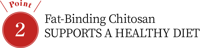 Fat-Binding Chitosan SUPPORTS A HEALTHY DIET
