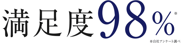 満足度98％ ※自社アンケート調べ