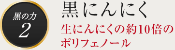 黒の力2　黒にんにく 生にんにくの約10倍のポリフェノール
