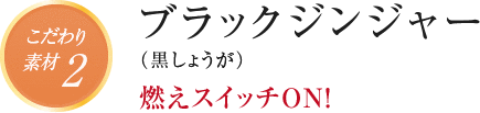 こだわり素材2 ブラックジンジャー（黒しょうが）燃えスイッチON!