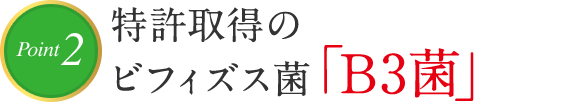 Point2 特許取得のビフィズス菌「B3菌」