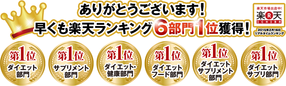 ありがとうございます！早くも楽天ランキング６部門1位獲得！