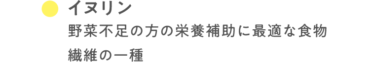 イヌリン 野菜不足の方の栄養補助に最適な食物繊維の一種